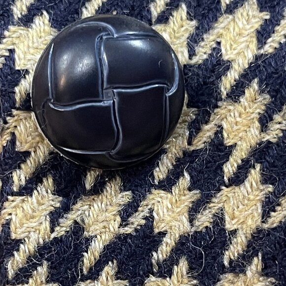 JL COLEBROOK Mohair Wool Houndstooth Blazer Women Small Navy Tan Career Business - Picture 7 of 16